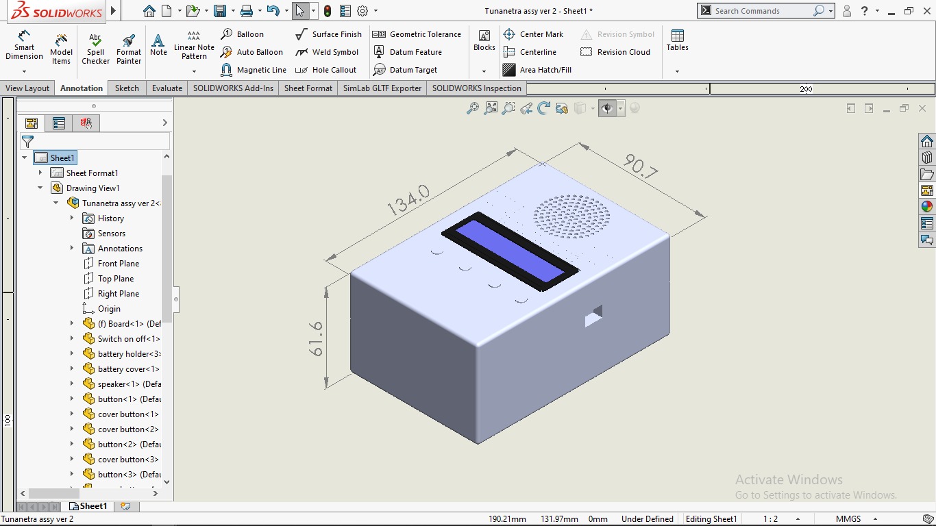 Desain enclosure prototype board